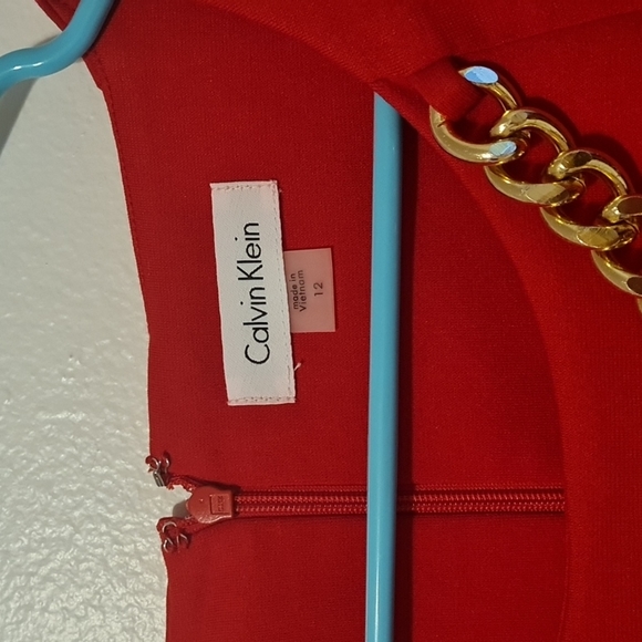 Red valentine Calvin Klein Dress size 12 - Picture 3 of 4
